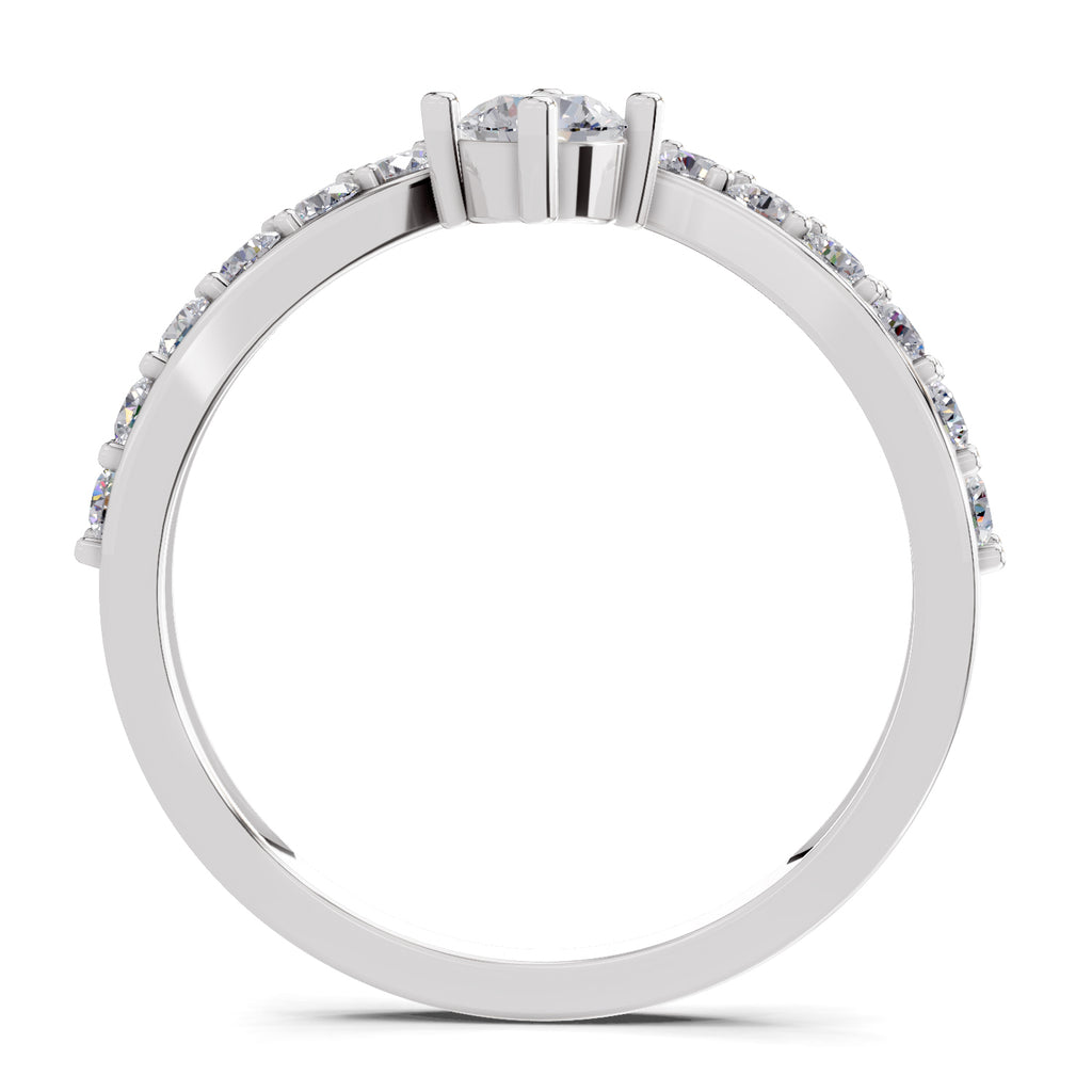 0.78 Carat Chevron Diamond Engagement Ring