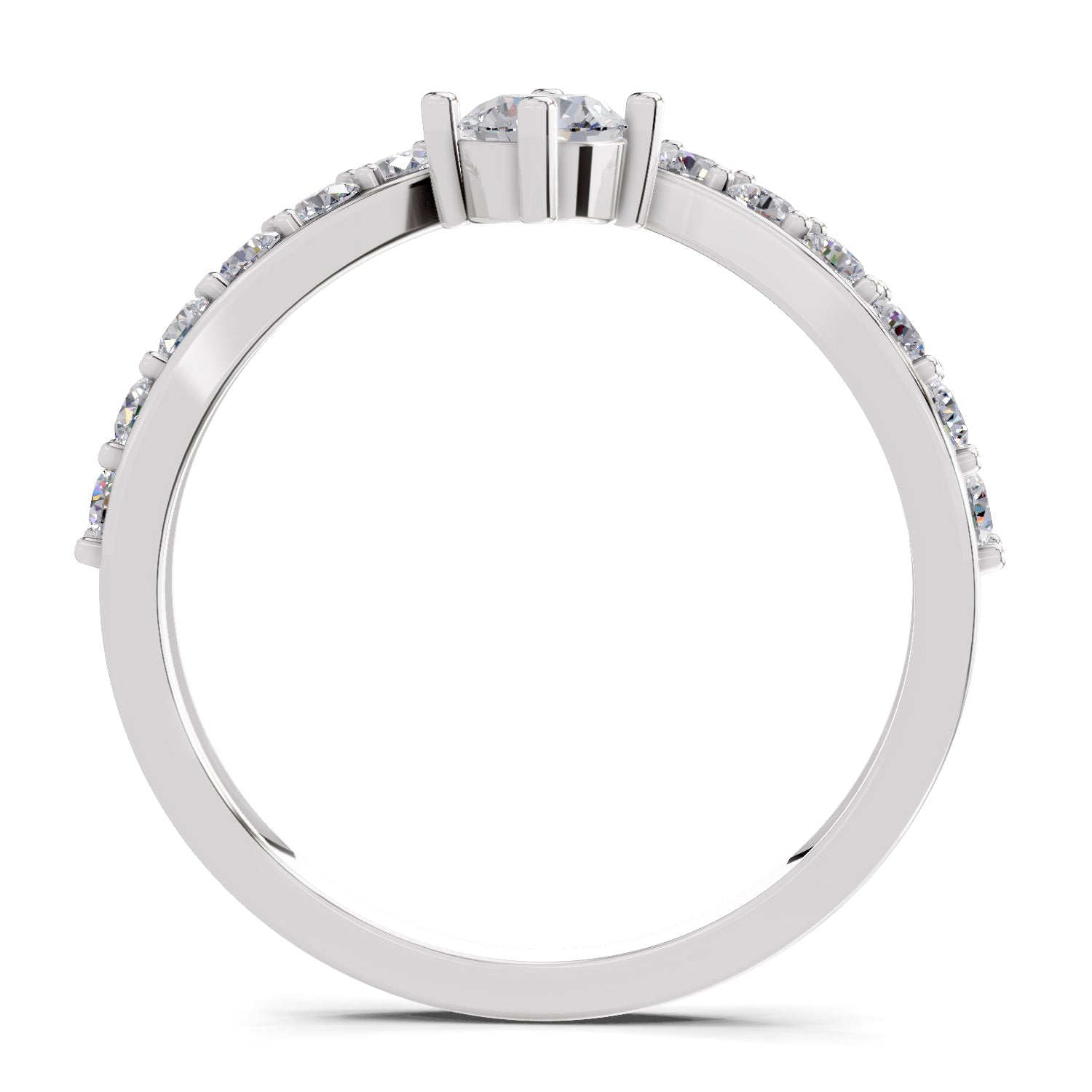 0.78 Carat Chevron Diamond Engagement Ring