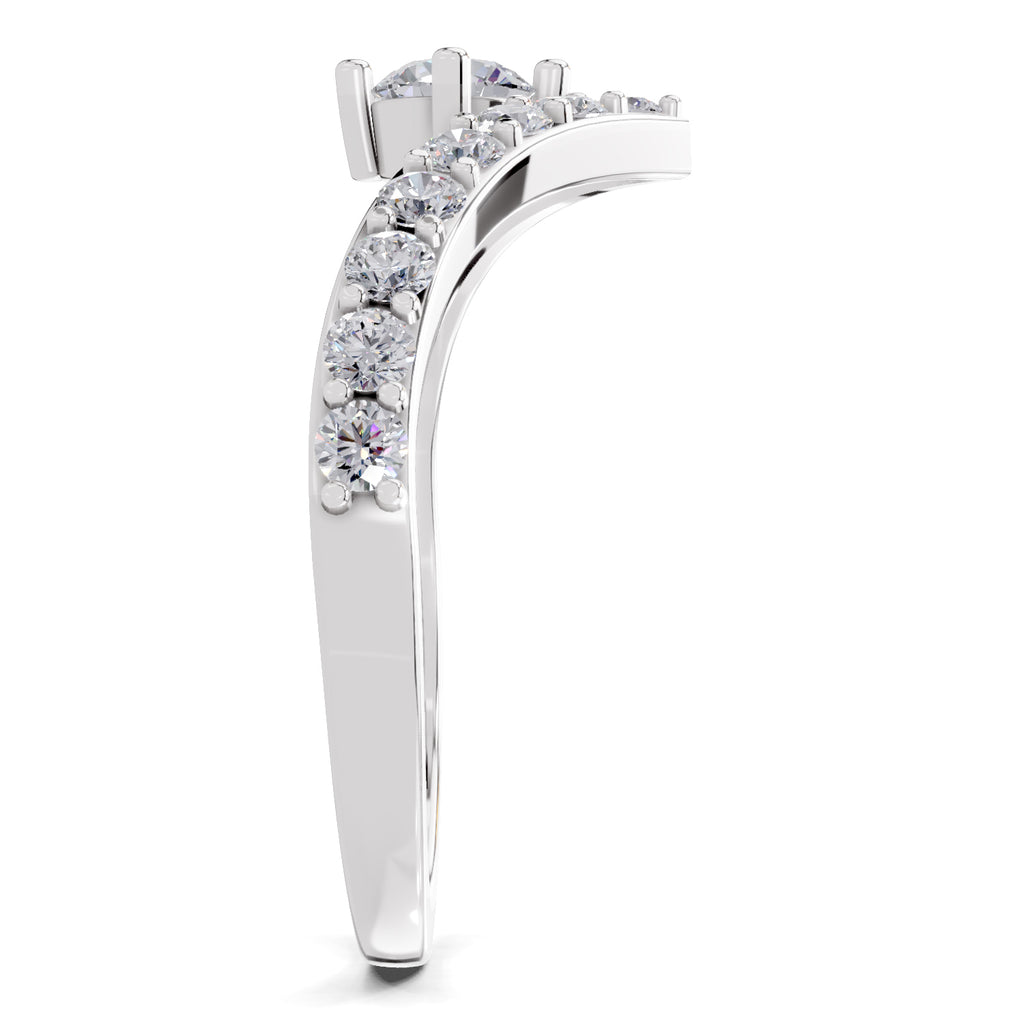 0.78 Carat Chevron Diamond Engagement Ring