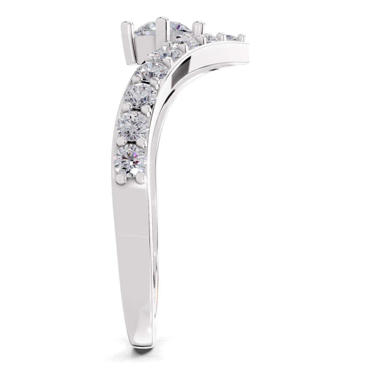 0.78 Carat Chevron Diamond Engagement Ring