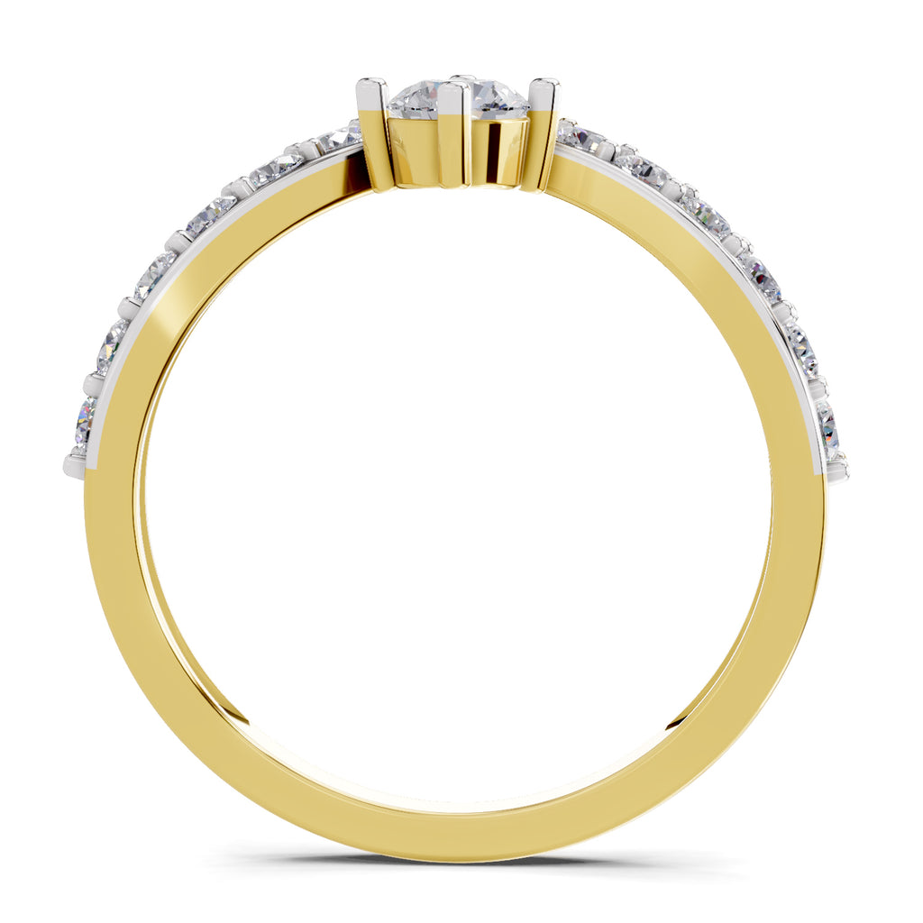 0.78 Carat Chevron Diamond Engagement Ring