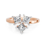 1.05 Carat Princess Shape 3 Stone Diamond Ring
