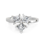 1.05 Carat Princess Shape 3 Stone Diamond Ring