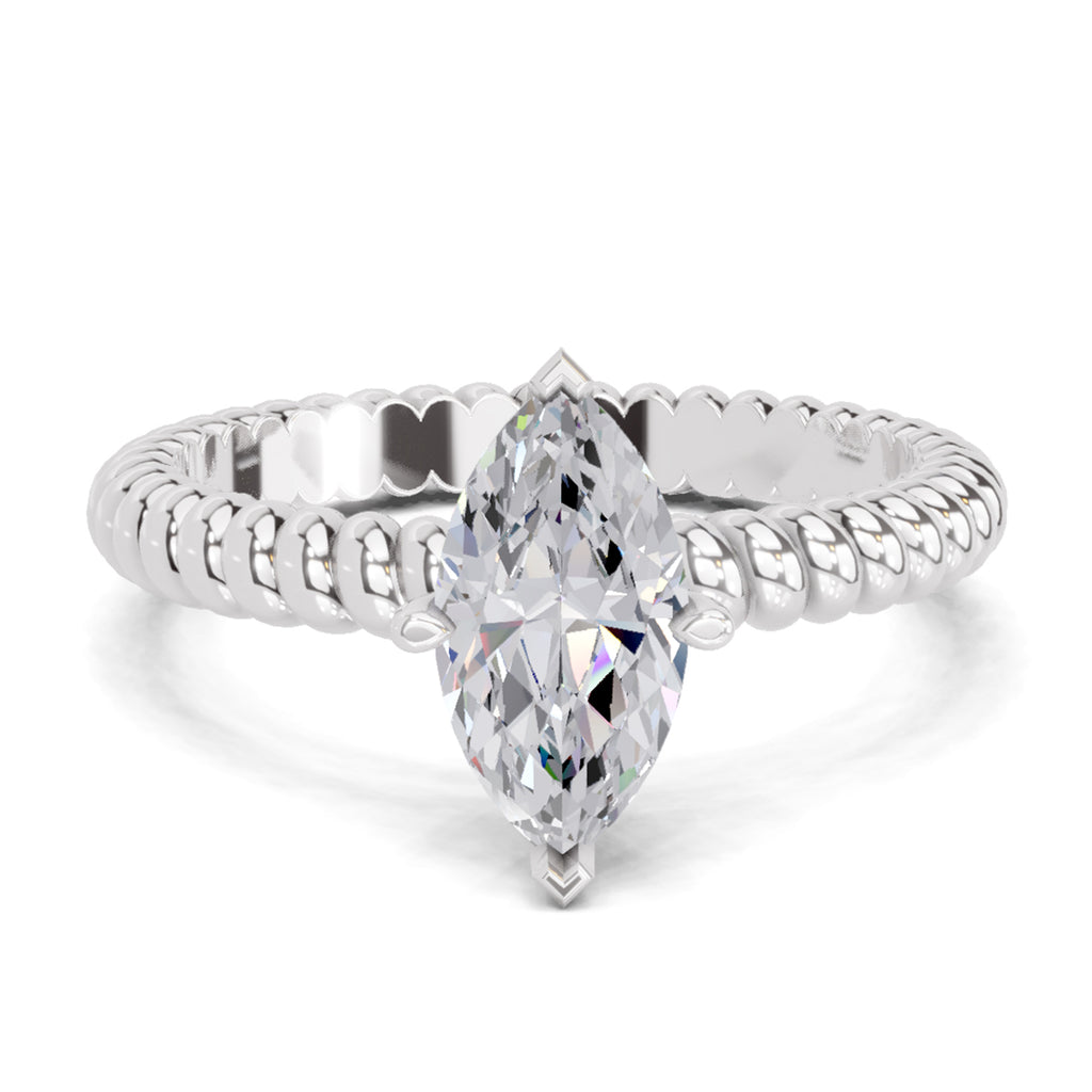 1.25 Carat Marquise Shape Solitaire Diamond Ring