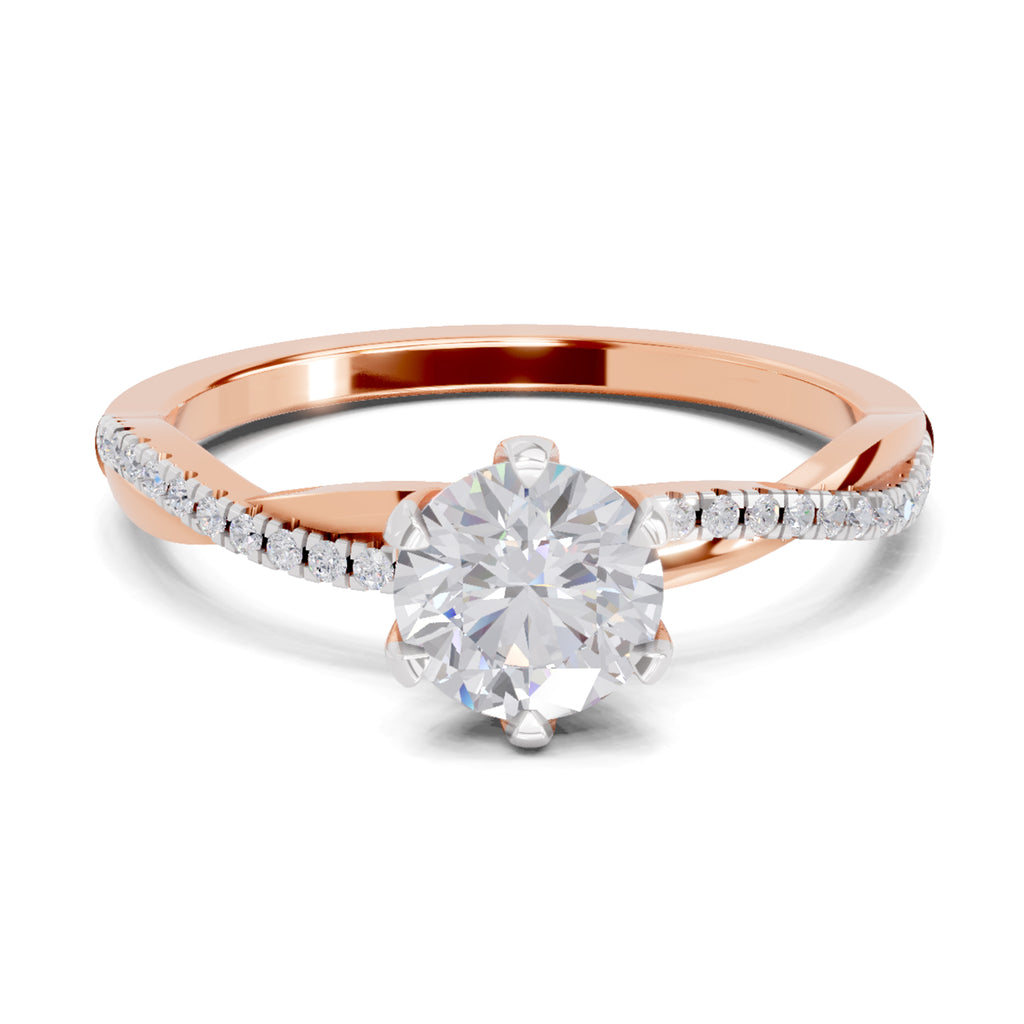 0.90 Carat Twisted Solitaire Diamond Ring