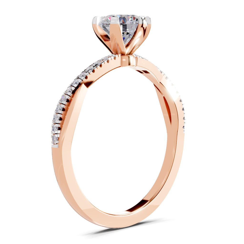 0.90 Carat Twisted Solitaire Diamond Ring
