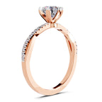 0.90 Carat Twisted Solitaire Diamond Ring