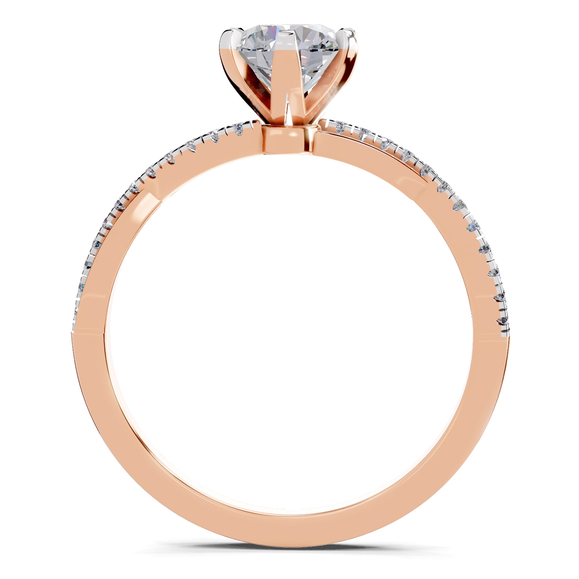 0.90 Carat Twisted Solitaire Diamond Ring