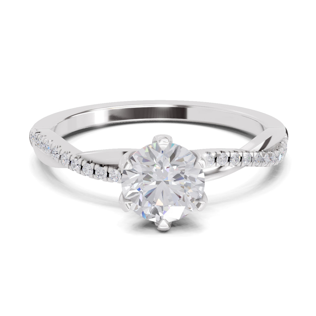 0.90 Carat Twisted Solitaire Diamond Ring