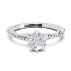 0.90 Carat Twisted Solitaire Diamond Ring