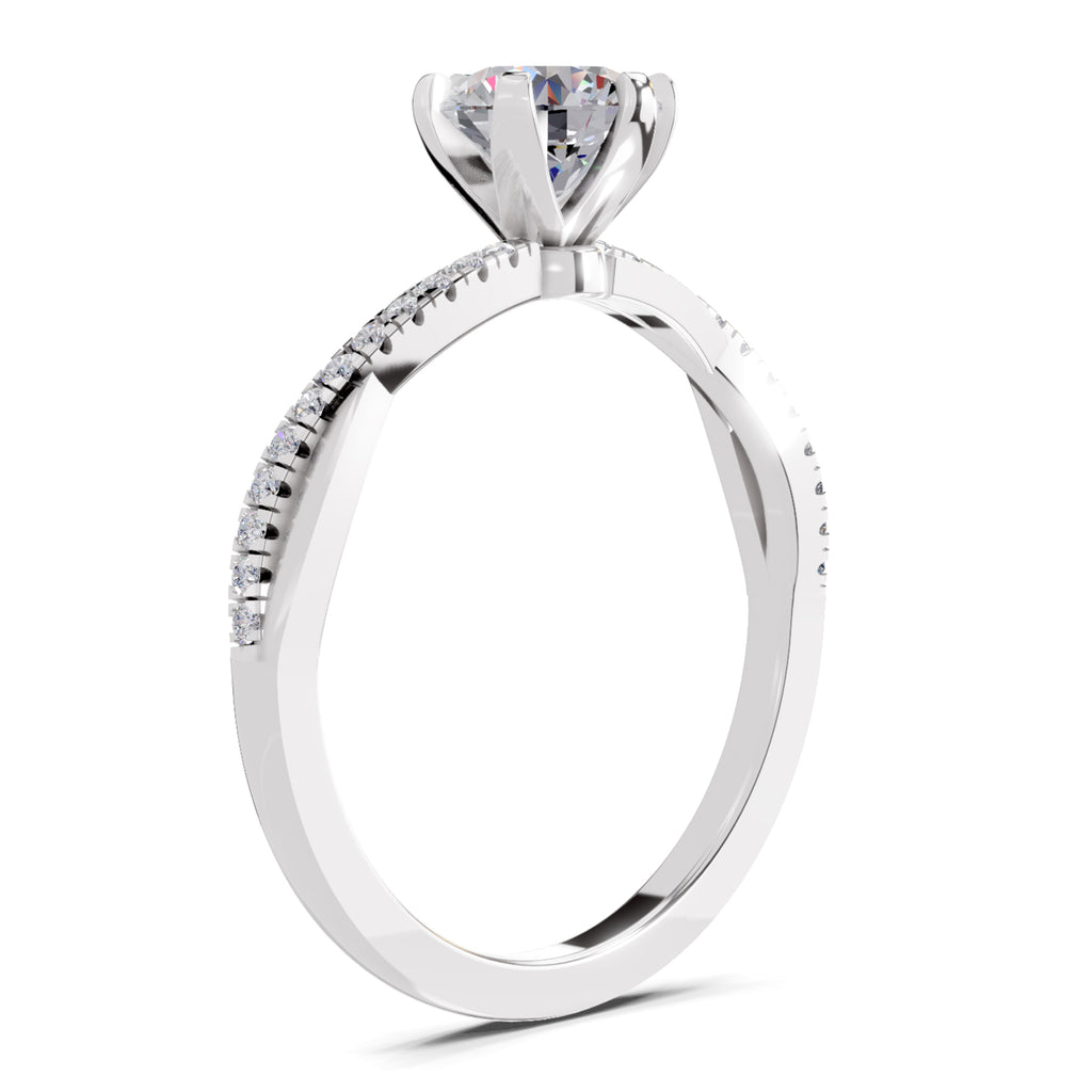0.90 Carat Twisted Solitaire Diamond Ring