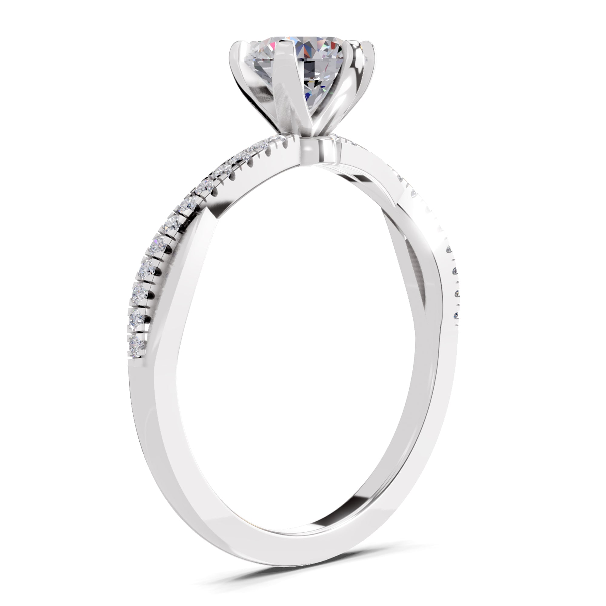 0.90 Carat Twisted Solitaire Diamond Ring