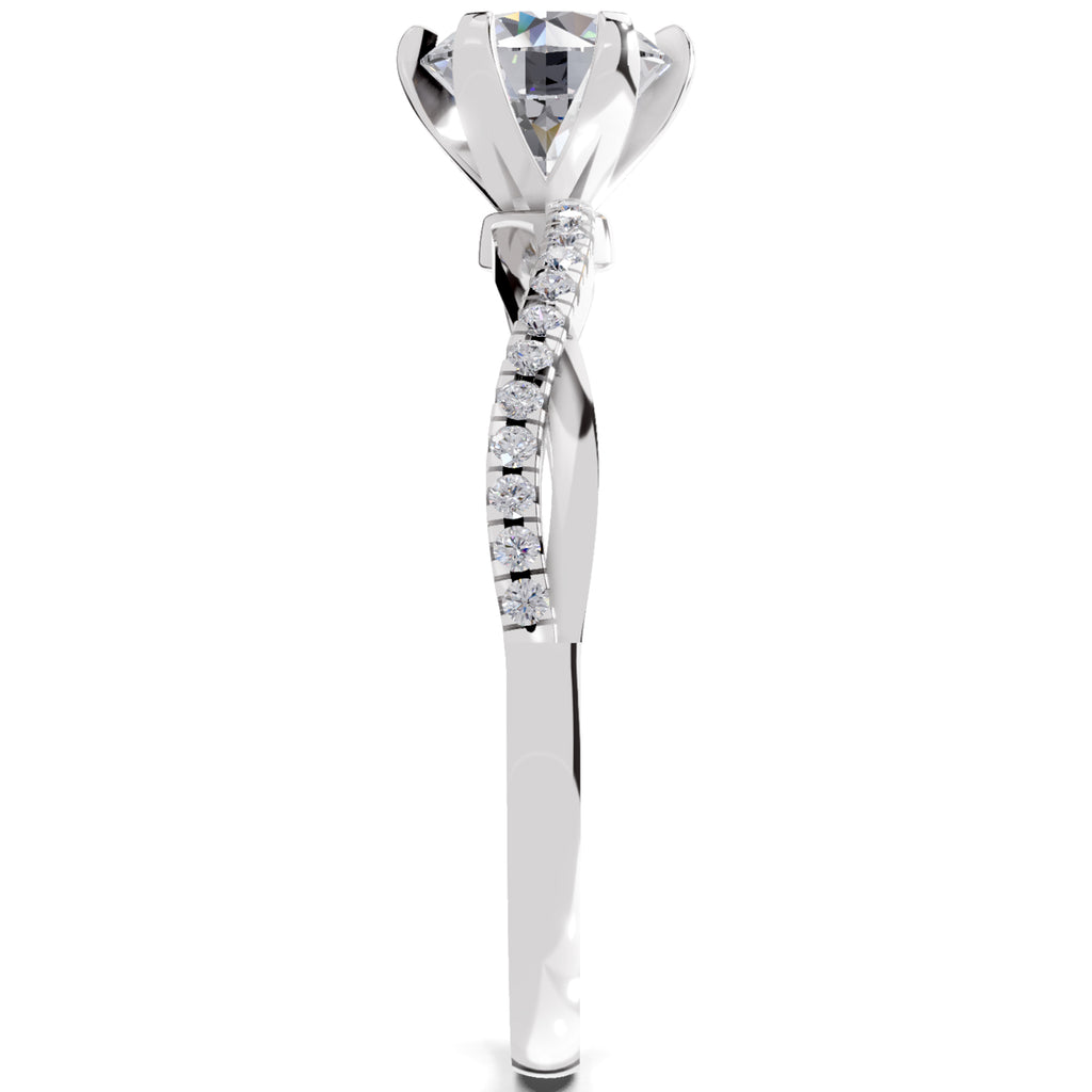 0.90 Carat Twisted Solitaire Diamond Ring