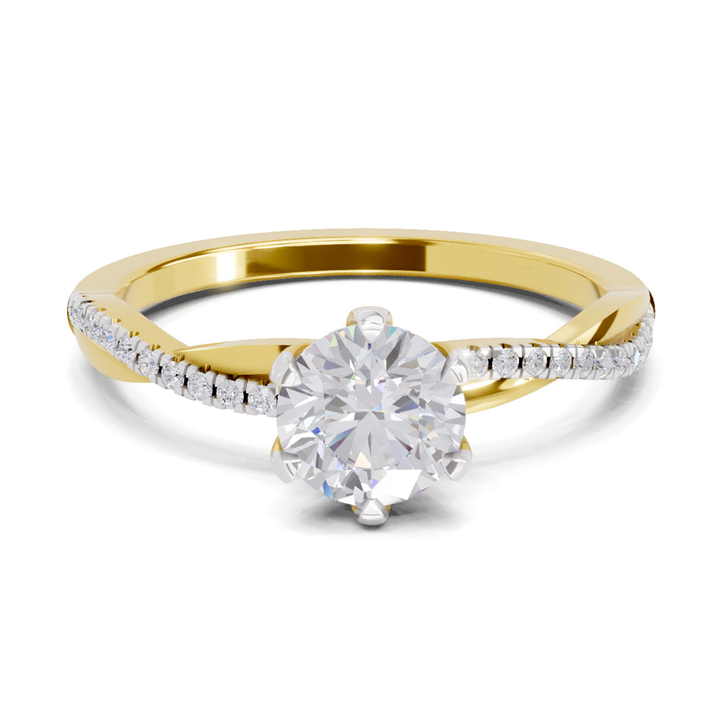 0.90 Carat Twisted Solitaire Diamond Ring