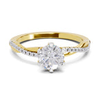 0.90 Carat Twisted Solitaire Diamond Ring