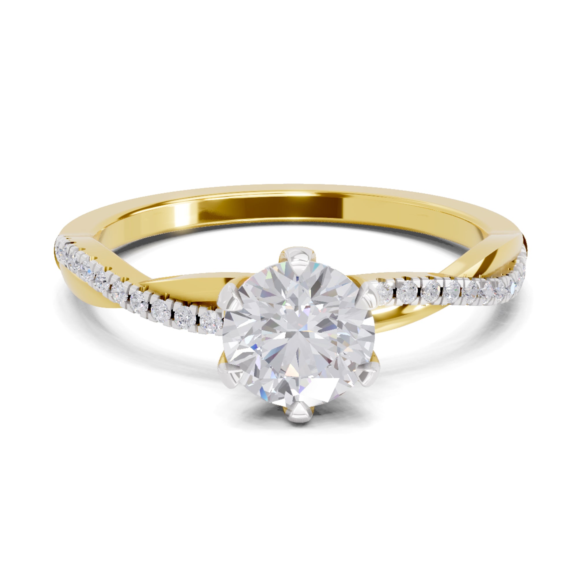 0.90 Carat Twisted Solitaire Diamond Ring