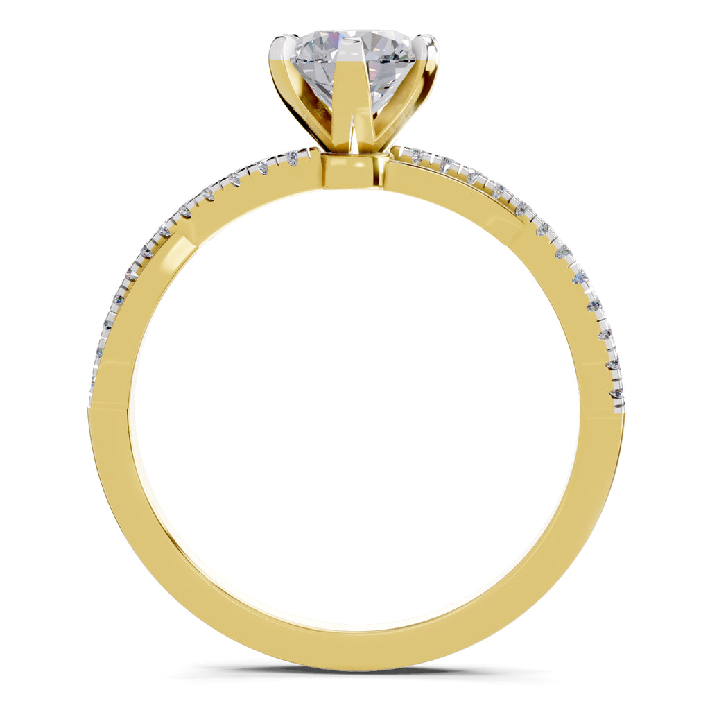 0.90 Carat Twisted Solitaire Diamond Ring