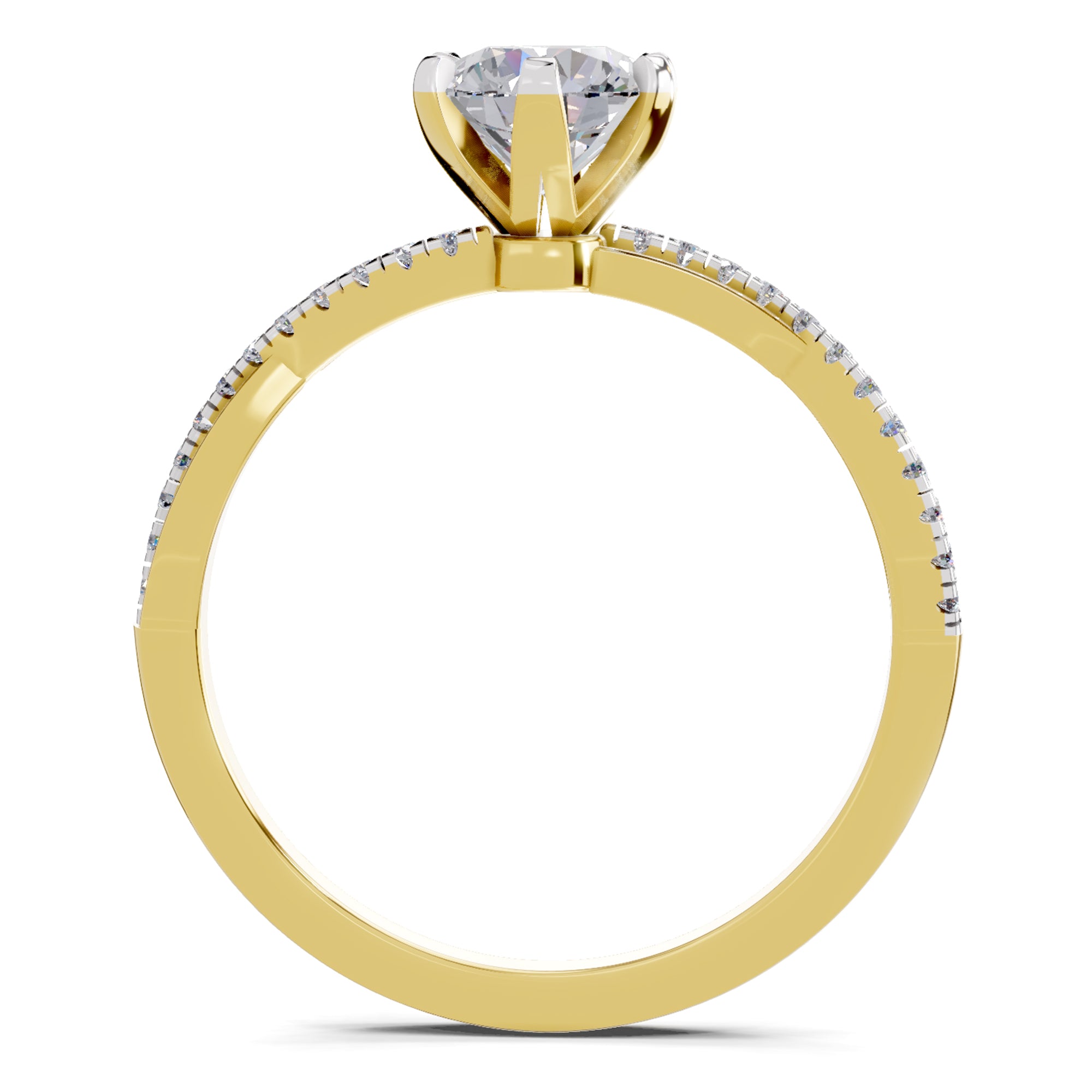 0.90 Carat Twisted Solitaire Diamond Ring