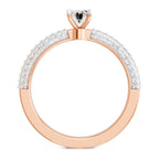 0.92 Carat Oval Shape Pave Eternity Solitaire Diamond Ring