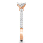 0.92 Carat Oval Shape Pave Eternity Solitaire Diamond Ring