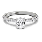 0.92 Carat Oval Shape Pave Eternity Solitaire Diamond Ring