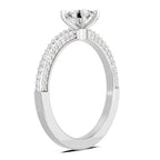 0.92 Carat Oval Shape Pave Eternity Solitaire Diamond Ring