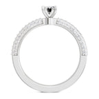 0.92 Carat Oval Shape Pave Eternity Solitaire Diamond Ring