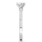0.92 Carat Oval Shape Pave Eternity Solitaire Diamond Ring