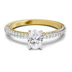 0.92 Carat Oval Shape Pave Eternity Solitaire Diamond Ring