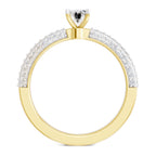 0.92 Carat Oval Shape Pave Eternity Solitaire Diamond Ring