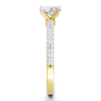 0.92 Carat Oval Shape Pave Eternity Solitaire Diamond Ring