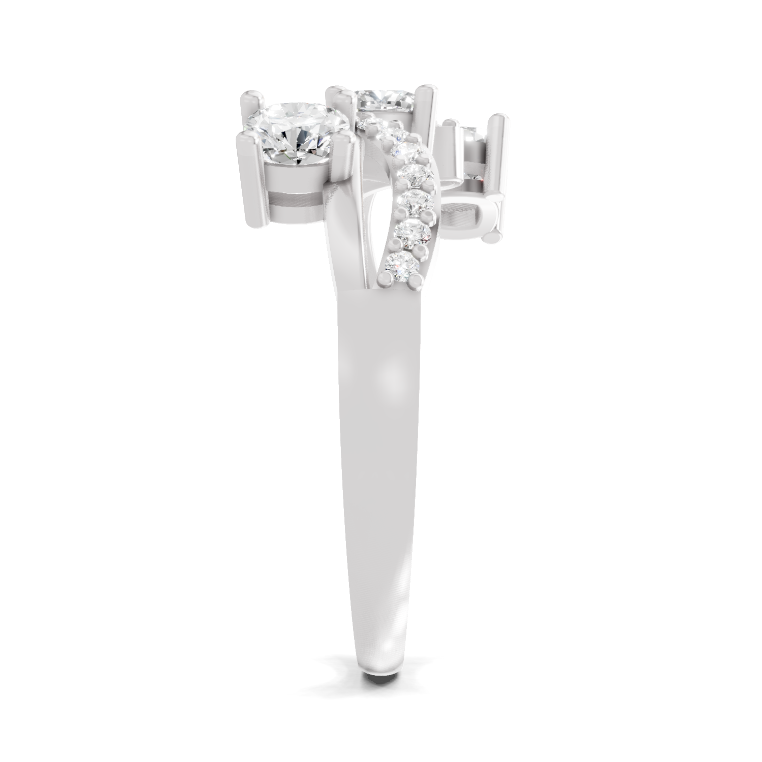 0.97 Carat Diamond Three-Stone Ring