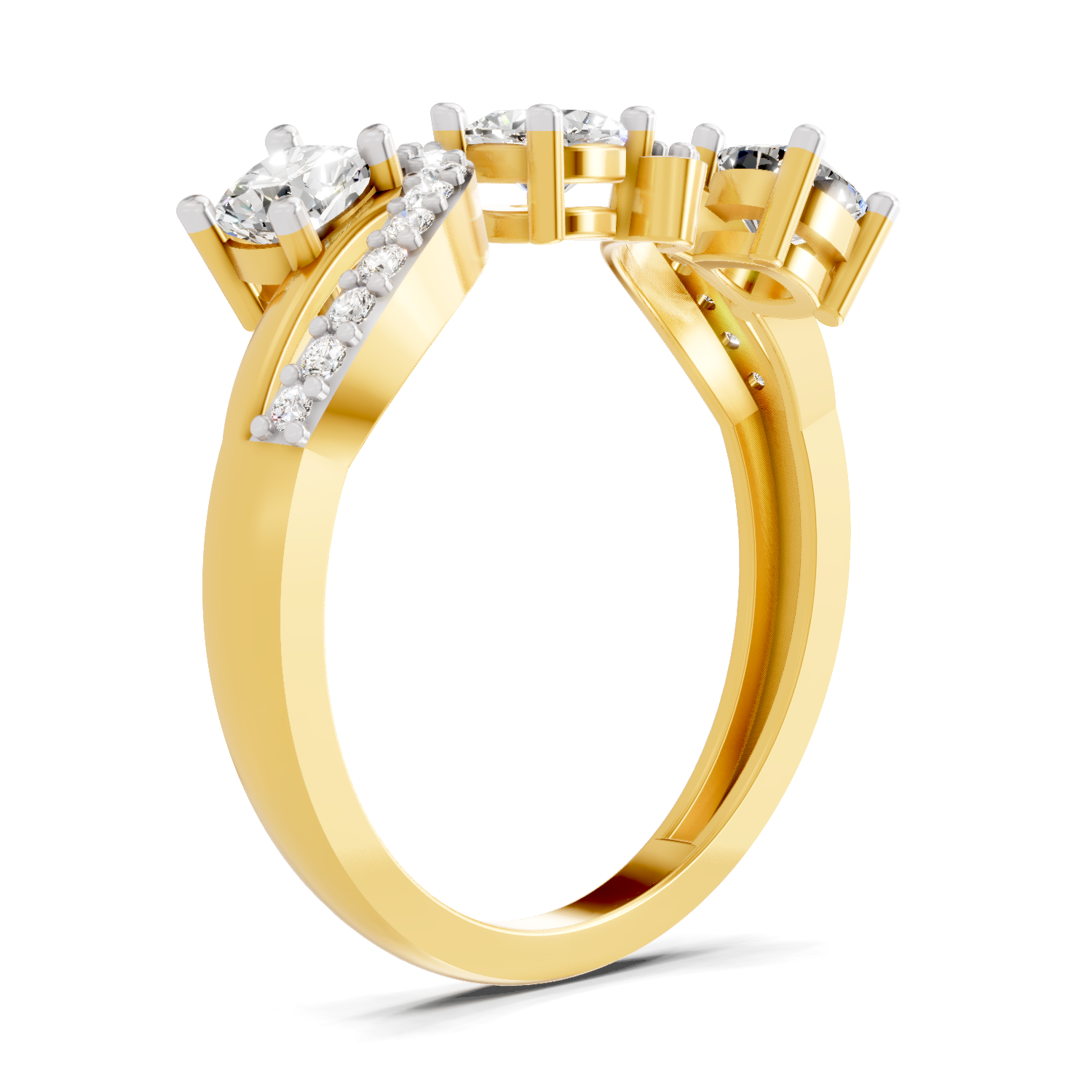 0.97 Carat Diamond Three-Stone Ring