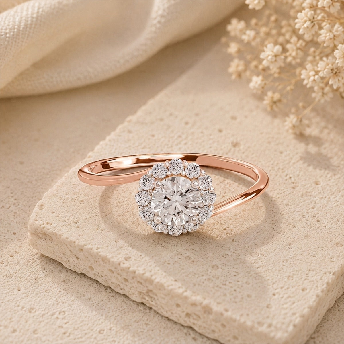 Sparkles Halo Diamond Engagement Ring