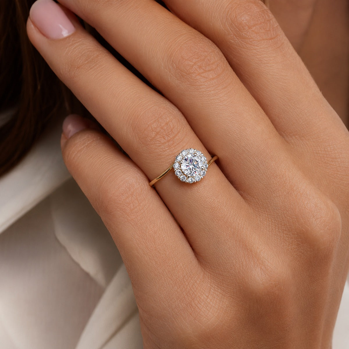 Sparkles Halo Diamond Engagement Ring