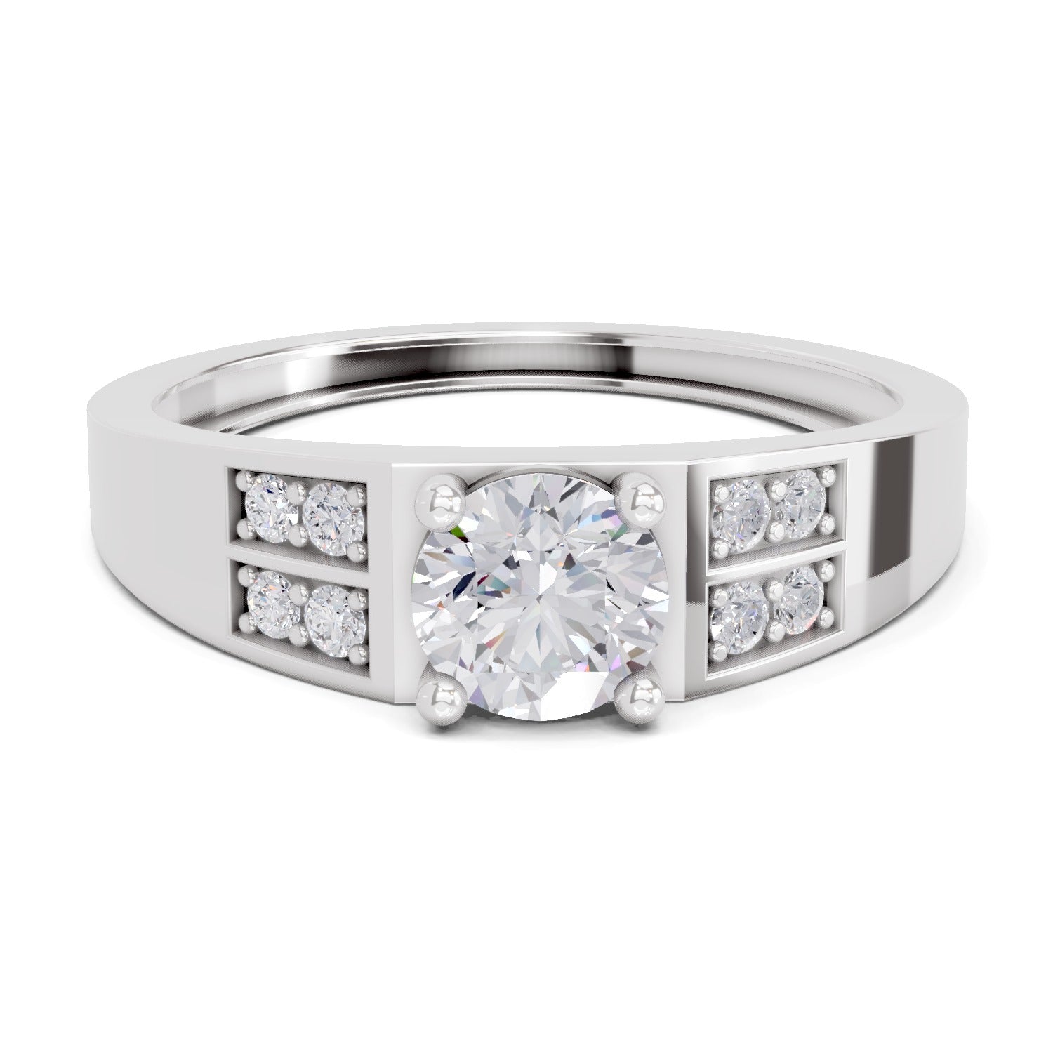 0.98 Carat Square Cluster Accent Rings
