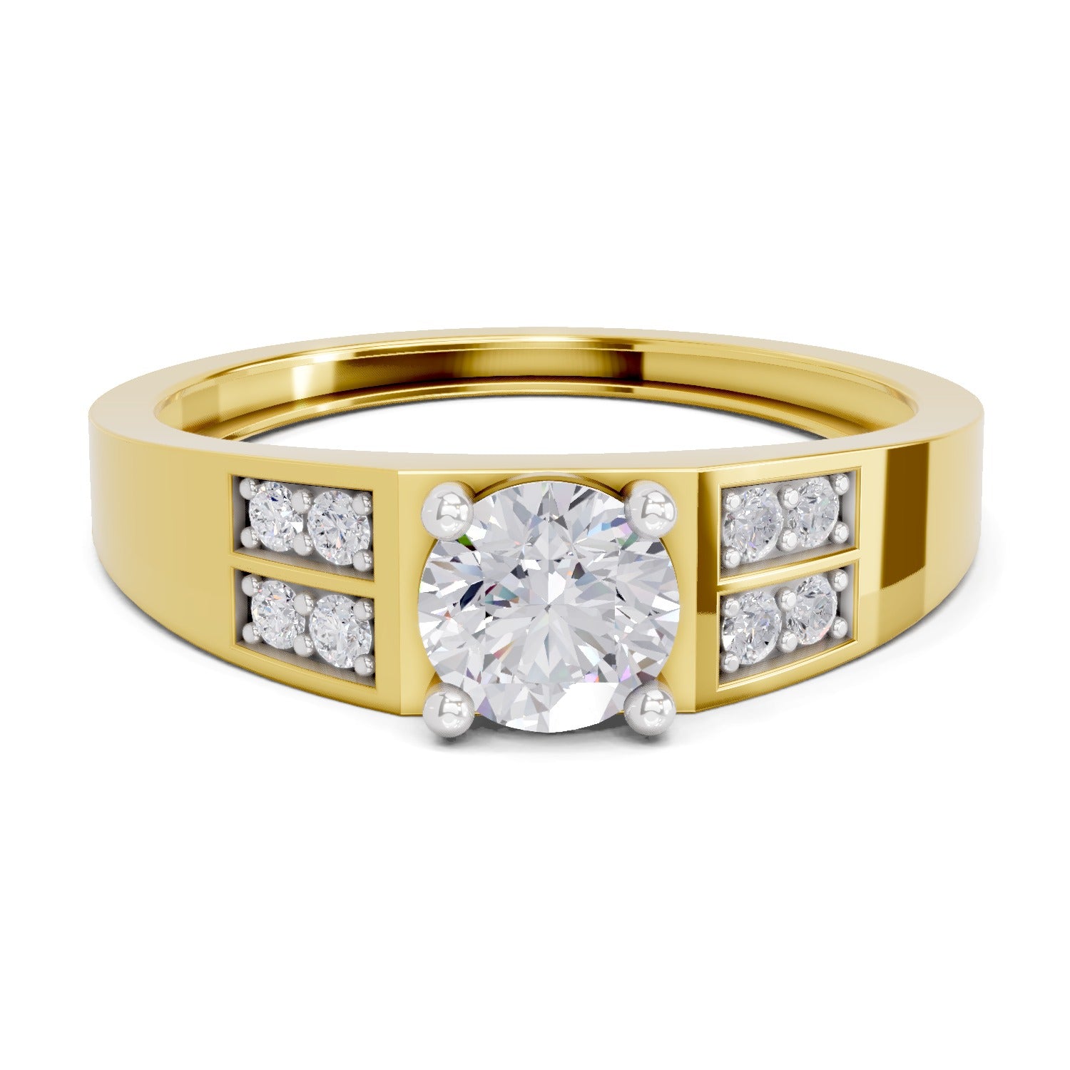 0.98 Carat Square Cluster Accent Rings