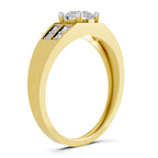 0.98 Carat Square Cluster Accent Rings