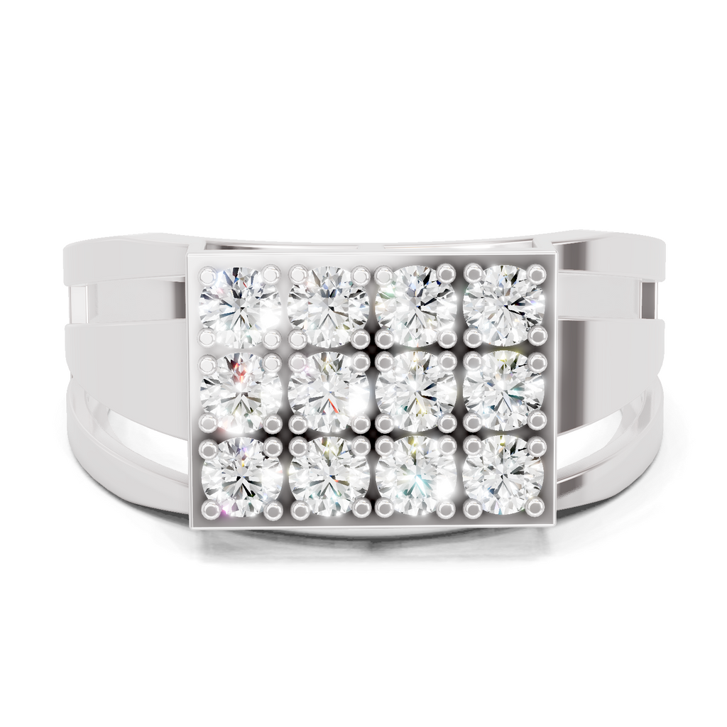 0.94 Carat Signet With Pave Rings
