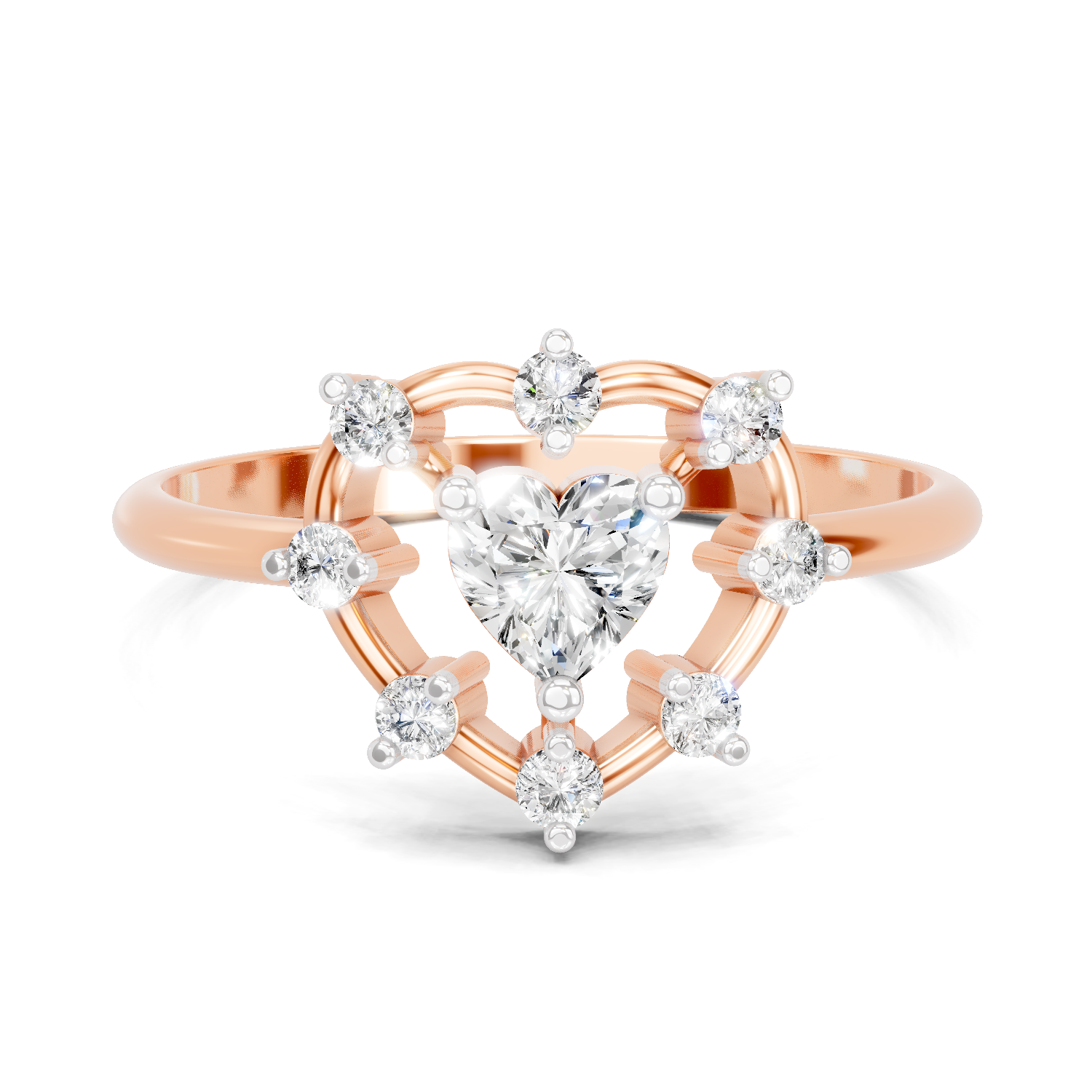 0.44 Carat Heart Diamond Ring