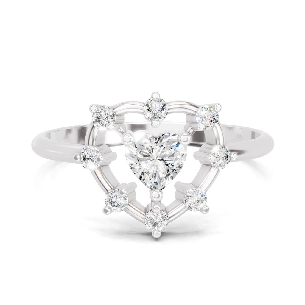 0.44 Carat Heart Diamond Ring