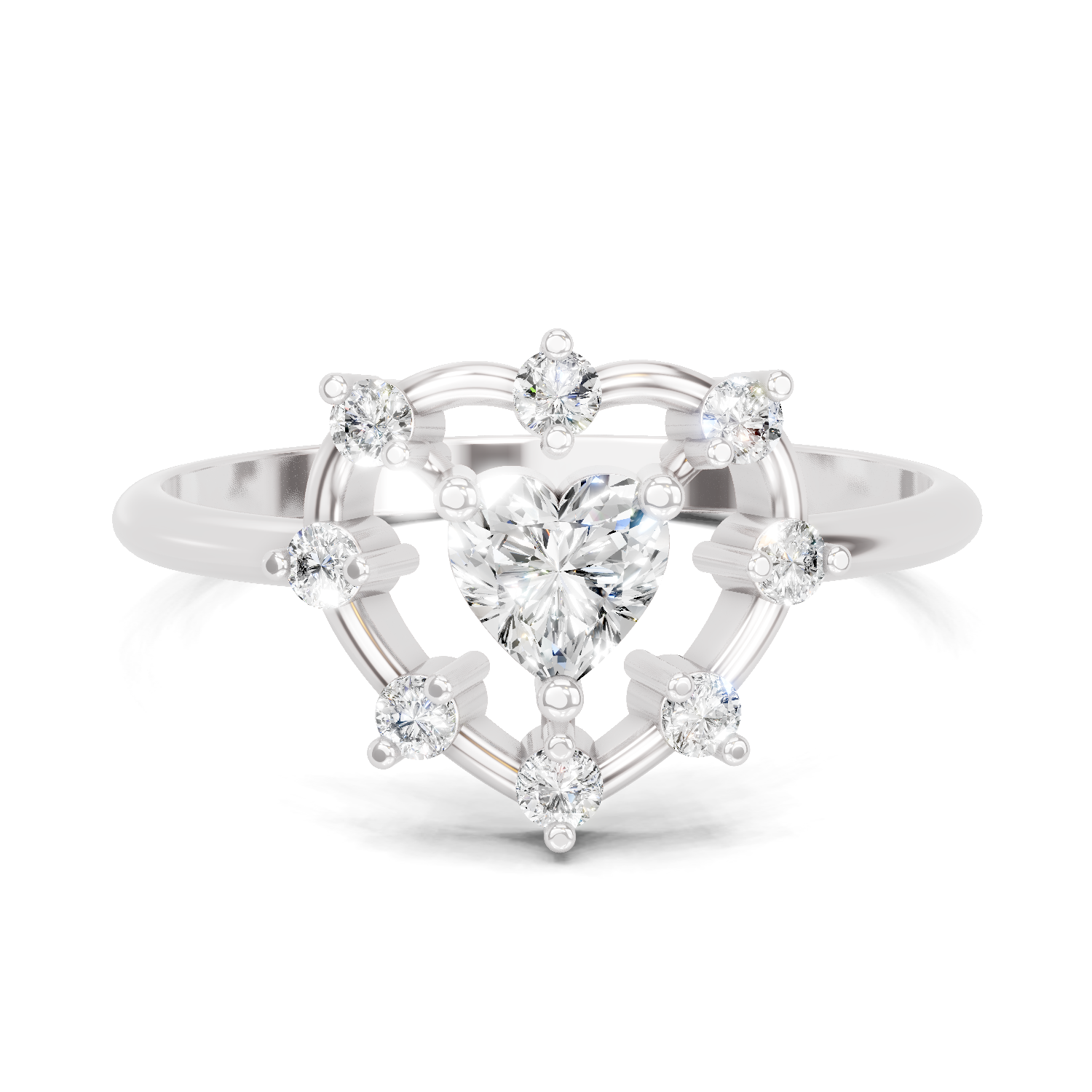 0.44 Carat Heart Diamond Ring
