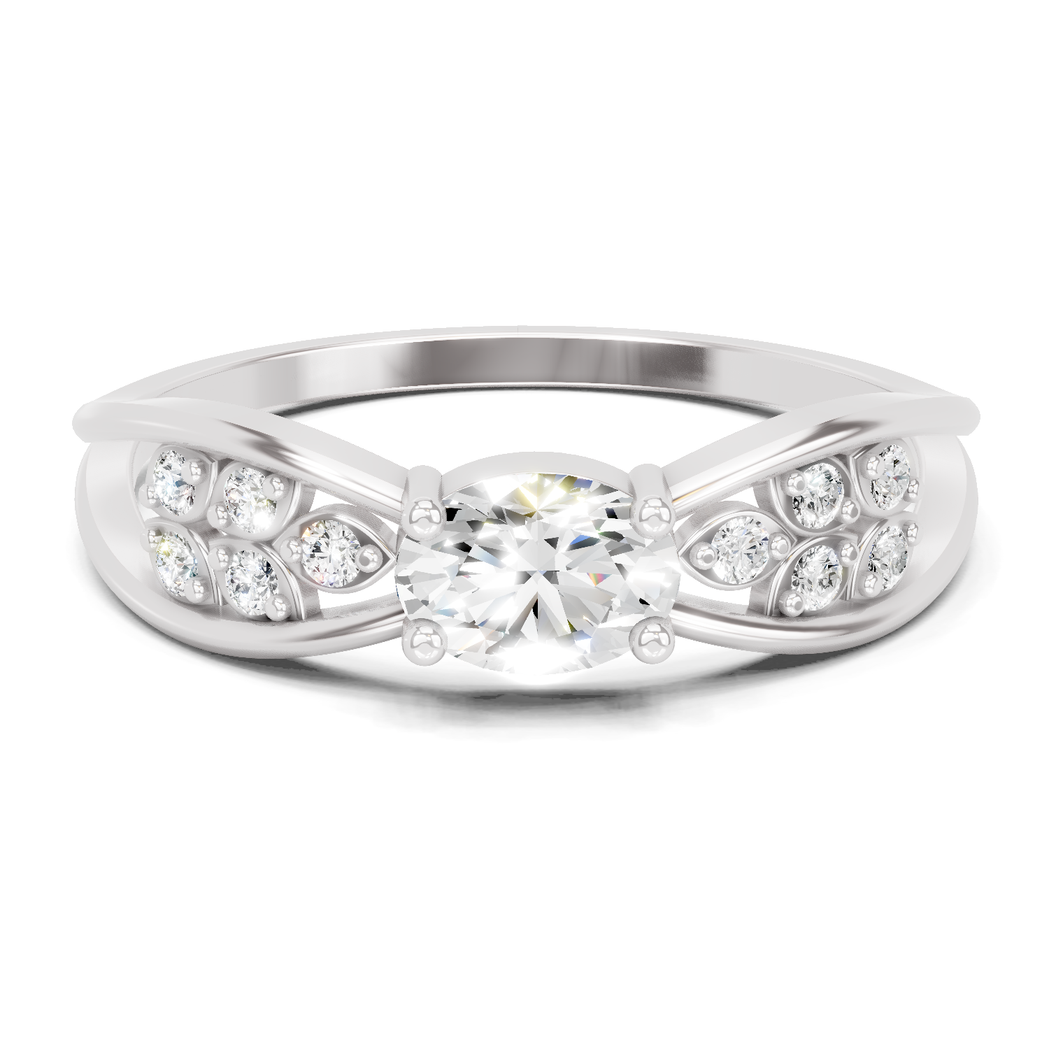 0.45 Carat Oval Diamond Solitaire Ring