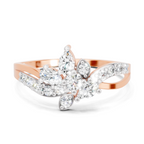 0.47 Carat Pear Shape Diamond Floral Ring