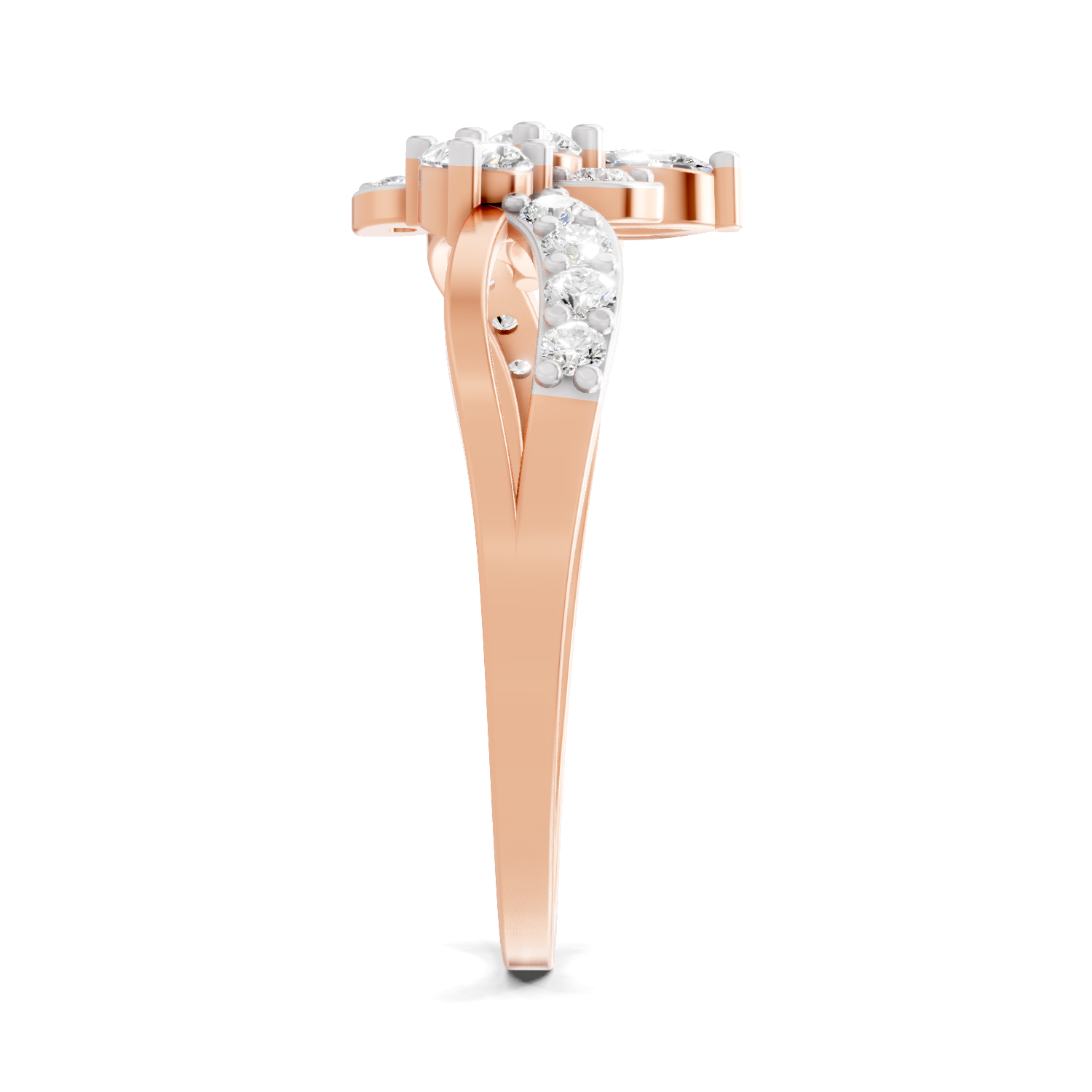 0.47 Carat Pear Shape Diamond Floral Ring