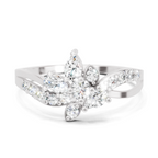 0.47 Carat Pear Shape Diamond Floral Ring