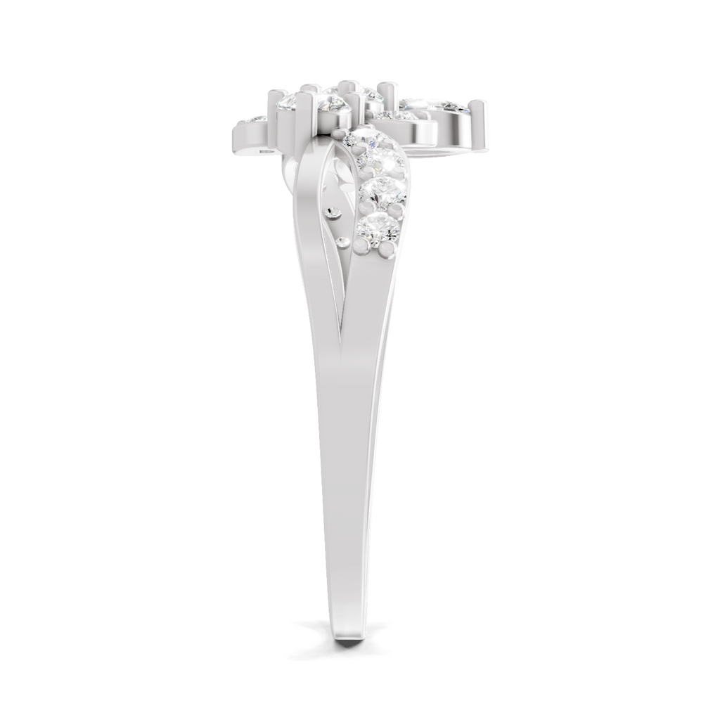 0.47 Carat Pear Shape Diamond Floral Ring