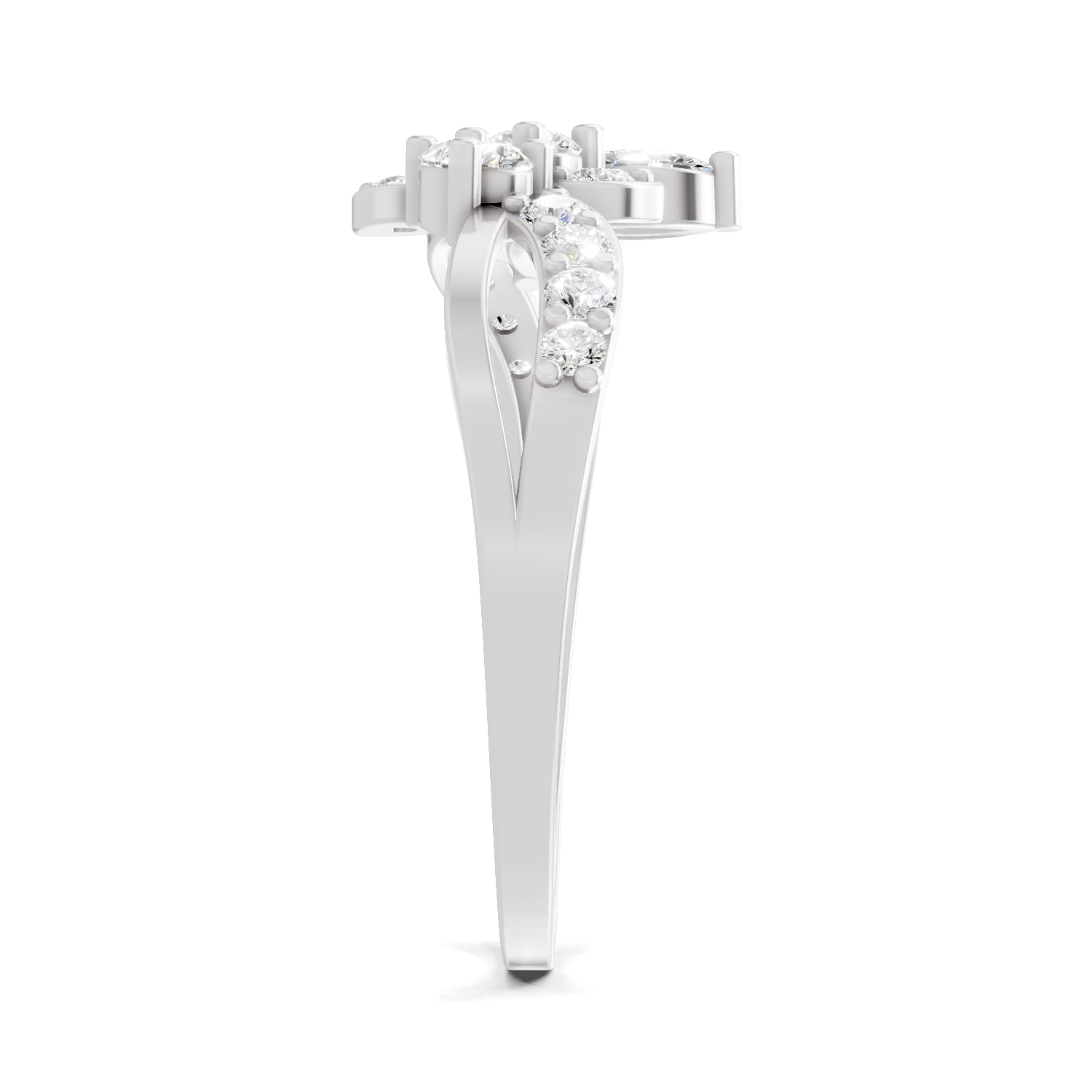 0.47 Carat Pear Shape Diamond Floral Ring