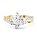 0.47 Carat Pear Shape Diamond Floral Ring