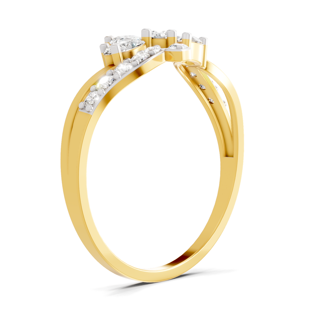0.47 Carat Pear Shape Diamond Floral Ring